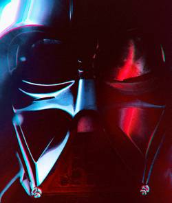 photo illustration of Darth Vader in close-up